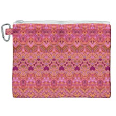 Boho Pink Pattern Canvas Cosmetic Bag (xxl) by SpinnyChairDesigns