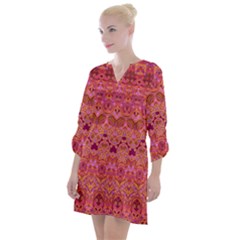 Boho Pink Pattern Open Neck Shift Dress by SpinnyChairDesigns