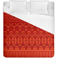 Boho Red Orange Duvet Cover (king Size) by SpinnyChairDesigns