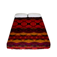 Boho Red Gold Fitted Sheet (full/ Double Size) by SpinnyChairDesigns