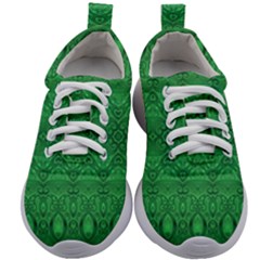 Boho Emerald Green Kids Athletic Shoes by SpinnyChairDesigns