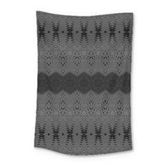 Boho Black Grey Pattern Small Tapestry by SpinnyChairDesigns