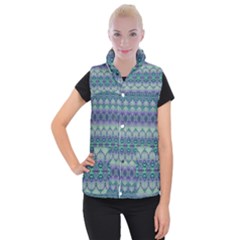 Boho Purple Teal Women s Button Up Vest by SpinnyChairDesigns