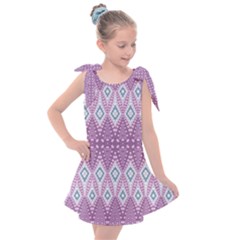 Boho Violet Purple Kids  Tie Up Tunic Dress by SpinnyChairDesigns