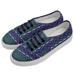 Boho Blue Green  Women s Classic Low Top Sneakers by SpinnyChairDesigns