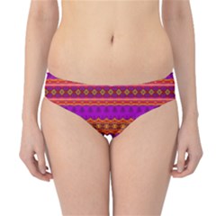 Boho Magenta And Gold Hipster Bikini Bottoms by SpinnyChairDesigns