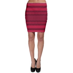 Crimson Red Pattern Bodycon Skirt by SpinnyChairDesigns
