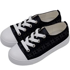 Boho Black And Silver Kids  Low Top Canvas Sneakers by SpinnyChairDesigns