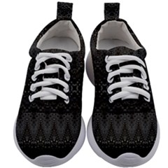 Boho Black And Silver Kids Athletic Shoes by SpinnyChairDesigns