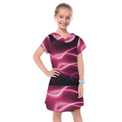 Neon Pink Glow Kids  Drop Waist Dress by SpinnyChairDesigns
