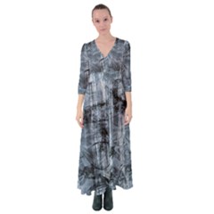 Faded Blue Texture Button Up Maxi Dress by SpinnyChairDesigns