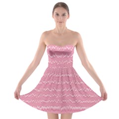 Boho Pink Stripes Strapless Bra Top Dress by SpinnyChairDesigns