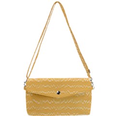 Boho Saffron Yellow Stripes Removable Strap Clutch Bag by SpinnyChairDesigns