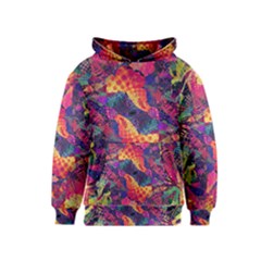 Colorful Boho Abstract Art Kids  Pullover Hoodie by SpinnyChairDesigns