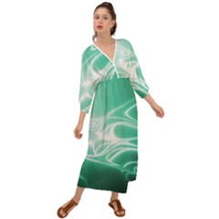 Biscay Green Glow Grecian Style  Maxi Dress by SpinnyChairDesigns