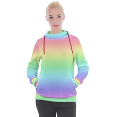 Pastel Rainbow Ombre Women s Hooded Pullover by SpinnyChairDesigns