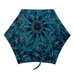 Boho Cerulean Blue Mosaic Mini Folding Umbrellas by SpinnyChairDesigns