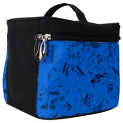 Cornflower Blue Music Notes Make Up Travel Bag (big) by SpinnyChairDesigns