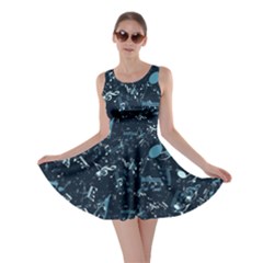 Prussian Blue Music Notes Skater Dress by SpinnyChairDesigns