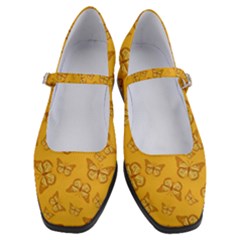 Mustard Yellow Monarch Butterflies Women s Mary Jane Shoes by SpinnyChairDesigns