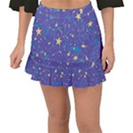 Starry Night Purple Fishtail Mini Chiffon Skirt