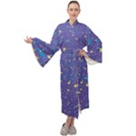 Starry Night Purple Maxi Velour Kimono