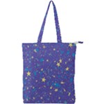 Starry Night Purple Double Zip Up Tote Bag