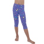 Starry Night Purple Kids  Lightweight Velour Capri Leggings 