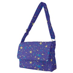 Starry Night Purple Full Print Messenger Bag (m) by SpinnyChairDesigns