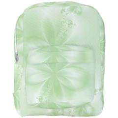 Tea Green Floral Print Full Print Backpack by SpinnyChairDesigns