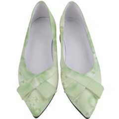 Tea Green Floral Print Women s Bow Heels by SpinnyChairDesigns