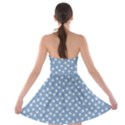 Faded Blue White Floral Print Strapless Bra Top Dress View2