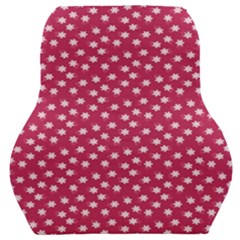 Magenta Rose White Floral Print Car Seat Back Cushion  by SpinnyChairDesigns