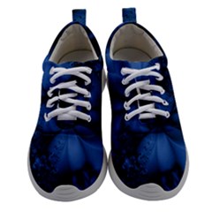 Dark Blue Abstract Pattern Athletic Shoes by SpinnyChairDesigns