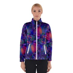 Abstract Floral Art Print Winter Jacket by SpinnyChairDesigns