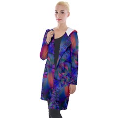 Abstract Floral Art Print Hooded Pocket Cardigan by SpinnyChairDesigns