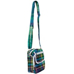 Colorful Madras Plaid Shoulder Strap Belt Bag by SpinnyChairDesigns