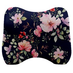 Printed Floral Pattern Velour Head Support Cushion by designsbymallika