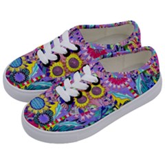 Double Sunflower Abstract Kids  Classic Low Top Sneakers by okhismakingart
