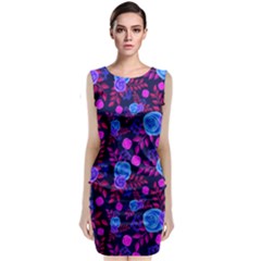 Backgroung Rose Purple Wallpaper Classic Sleeveless Midi Dress