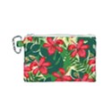 Floral Pink Flowers Canvas Cosmetic Bag (Small) View1