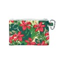 Floral Pink Flowers Canvas Cosmetic Bag (Small) View2