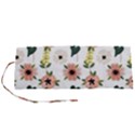Flower White Pattern Floral Roll Up Canvas Pencil Holder (S) View1