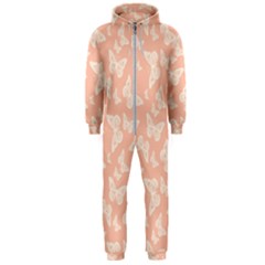 Peaches And Cream Butterfly Print Hooded Jumpsuit (men)  by SpinnyChairDesigns