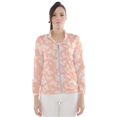 Peaches And Cream Butterfly Print Women s Windbreaker by SpinnyChairDesigns