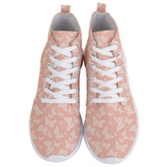 Peaches And Cream Butterfly Print Men s Lightweight High Top Sneakers by SpinnyChairDesigns