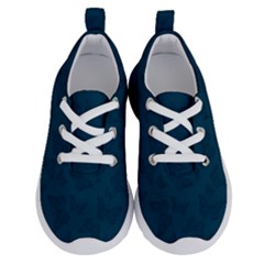 Indigo Dye Blue Butterfly Pattern Running Shoes by SpinnyChairDesigns