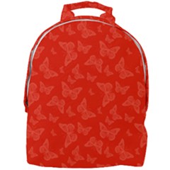 Vermilion Red Butterfly Print Mini Full Print Backpack