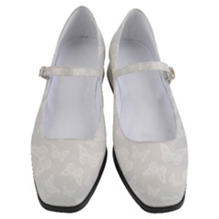 Wedding White Butterfly Print Women s Mary Jane Shoes by SpinnyChairDesigns