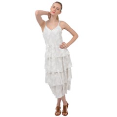 Wedding White Butterfly Print Layered Bottom Dress by SpinnyChairDesigns